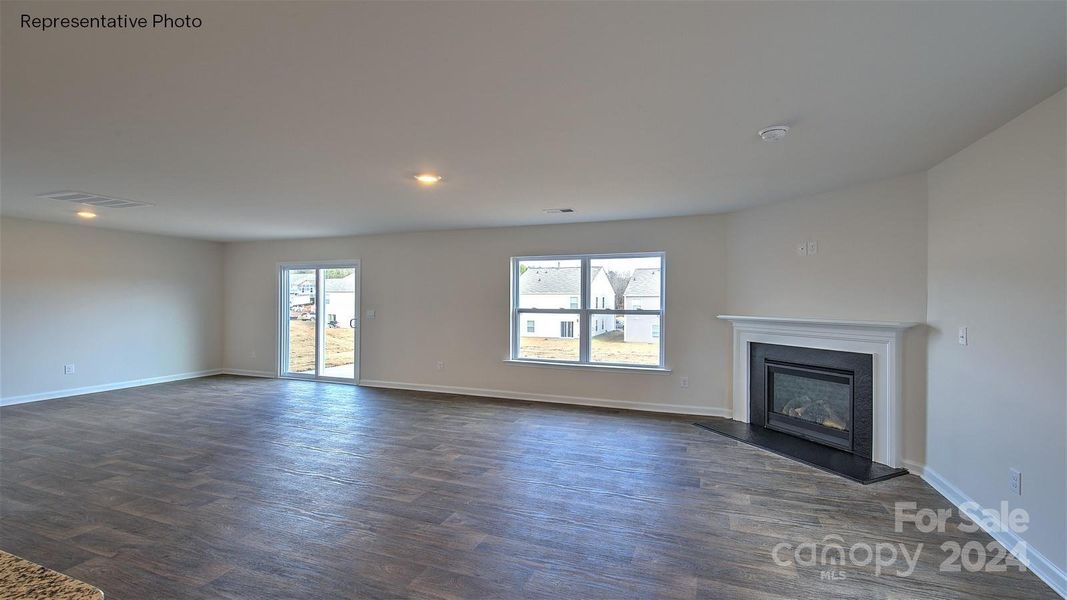 Family room with Electric fireplace