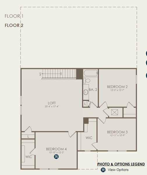 2D floor plan layout for the Whitestone by Pulte Homes in Westerly Park at Wildlight, Wildlight, FL (Image 3).