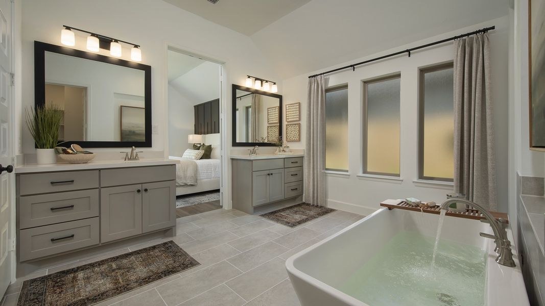 Representative furnished interior of a home built from the 2544W by Perry Homes in Grange 50', Katy (Image 7).