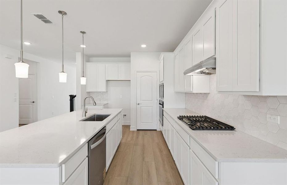 Abundant cabinet space in kitchen