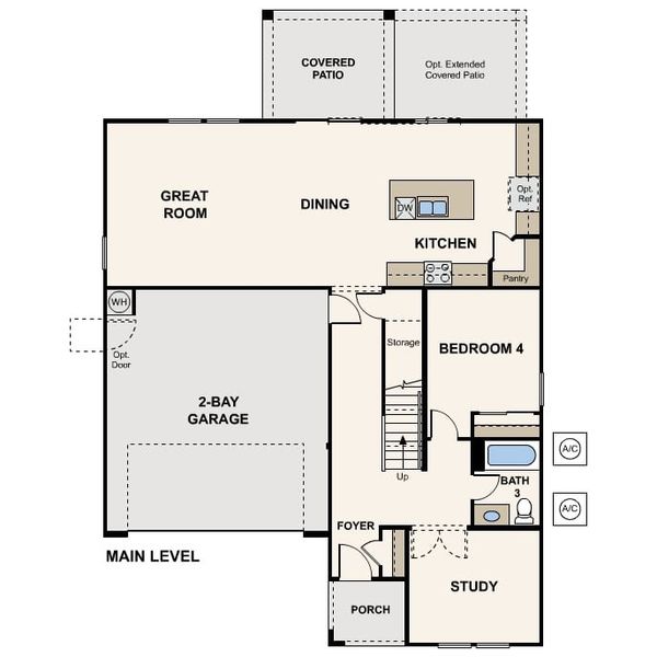 2D floor plan layout for the Marion by Century Communities in The Foothills Collection at Rancho Vista, Sun City, AZ (Image 3).