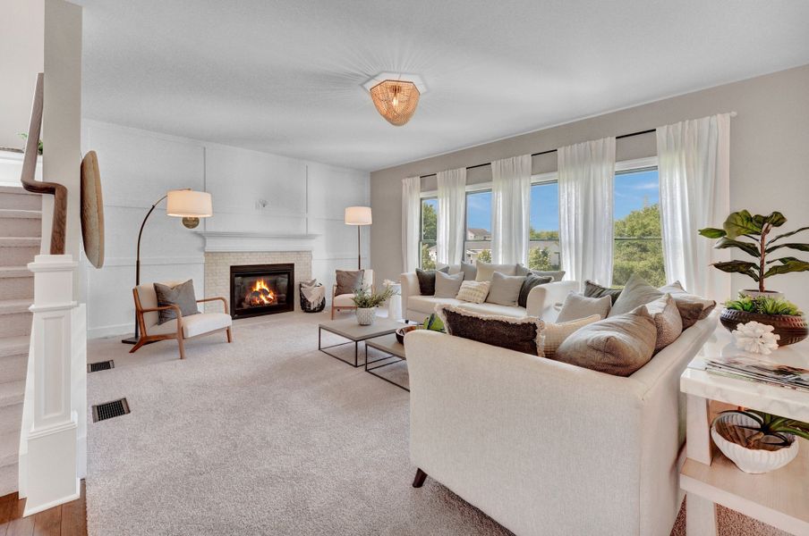 Representative furnished interior of a home built from the The Newport by Forbes Capretto Homes in Birdsong Estates, Orchard Park (Image 6). Representative furnished interior of a home built from the The Newport by Forbes Capretto Homes in Birdsong Estates, Orchard Park (Image 6).