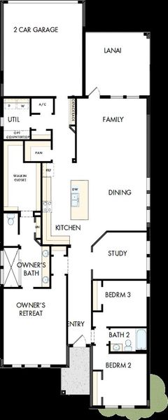 2D floor plan layout of this home in Vistera of Venice – Cottage Series, Nokomis, FL (Image 2). 2D floor plan layout of this home in Vistera of Venice – Cottage Series, Nokomis, FL (Image 2).