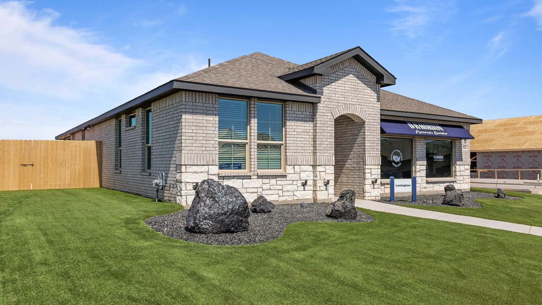 Representative exterior photo of a completed home built from the Lexington by D.R. Horton in Legacy South, Midland, TX (Image 22). Representative exterior photo of a completed home built from the Lexington by D.R. Horton in Legacy South, Midland, TX (Image 22).