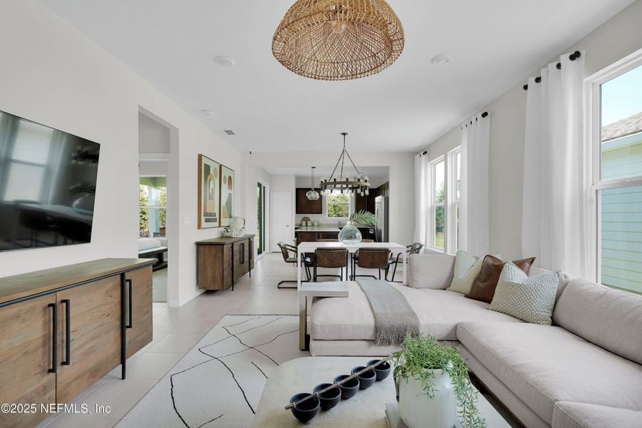 Furnished interior view inside a new home in Del Webb Wildlight, Yulee (Image 7).