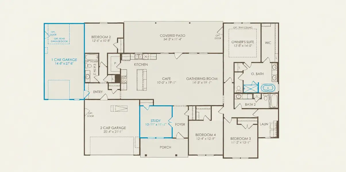 2D floor plan layout of this home in Wildwood Reserve, San Antonio, TX (Image 2). 2D floor plan layout of this home in Wildwood Reserve, San Antonio, TX (Image 2).