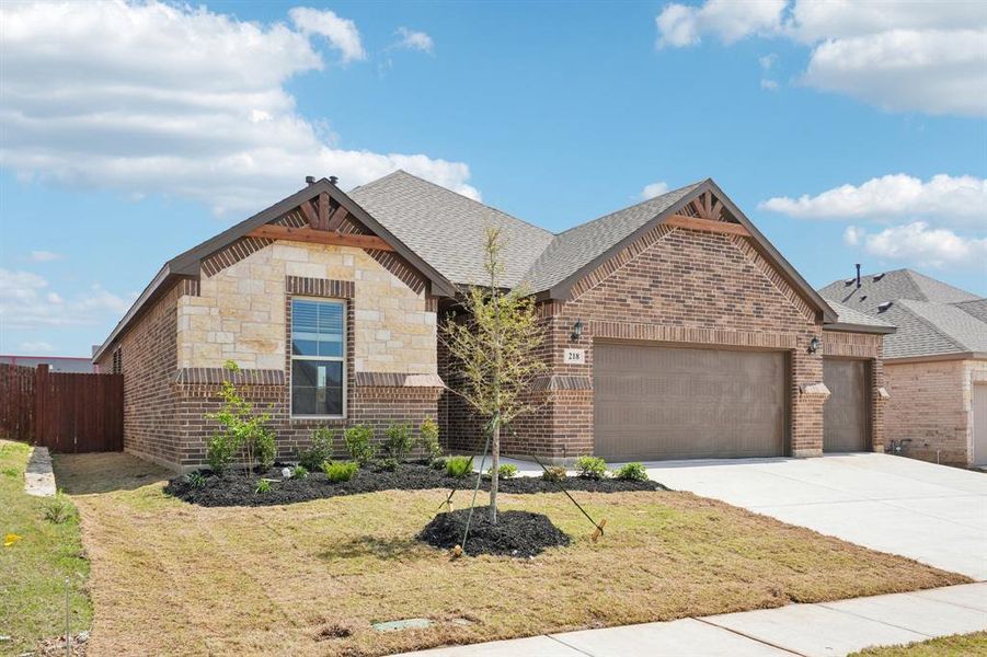 Front exterior of a new home in , Alvarado, TX, highlighting curb appeal (Image 21).
