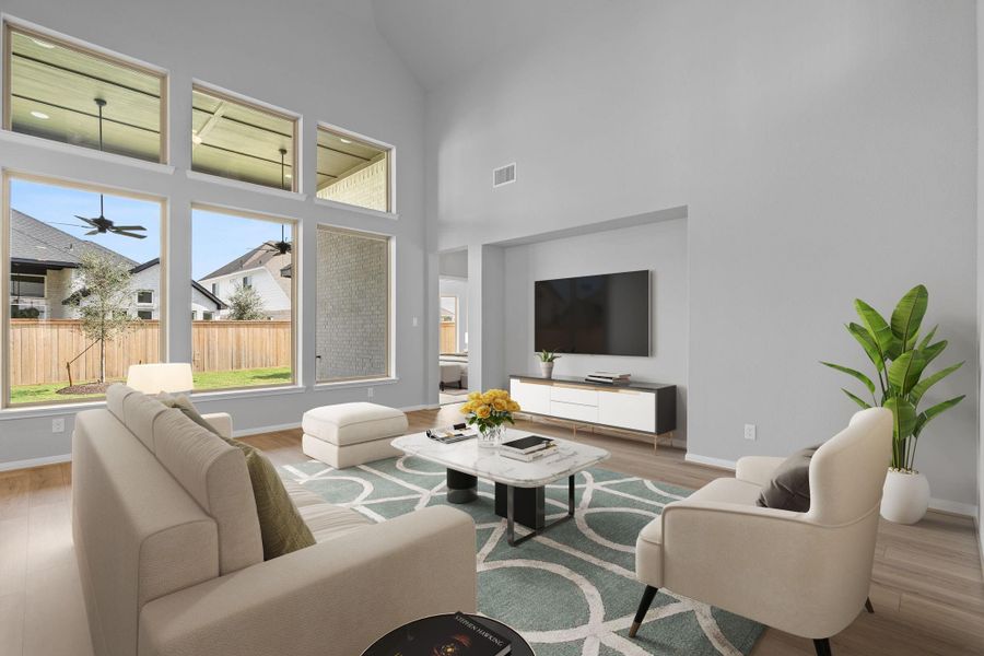 Furnished interior view inside a new home in Bridgeland 55', Cypress (Image 11).