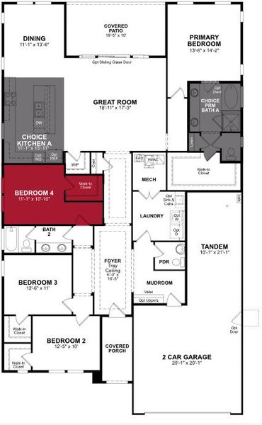 2D floor plan layout of this home in Montana Vista - Summit, Buckeye, AZ (Image 4).