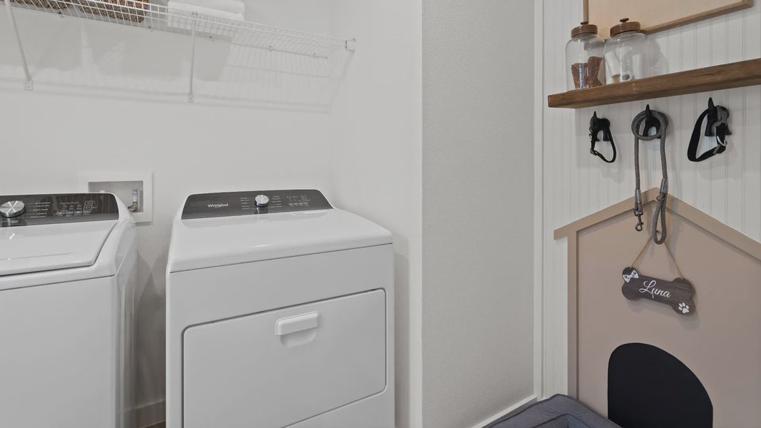 2nd Floor laundry room in a DRB Home Clementine model at the Trinity Place community.