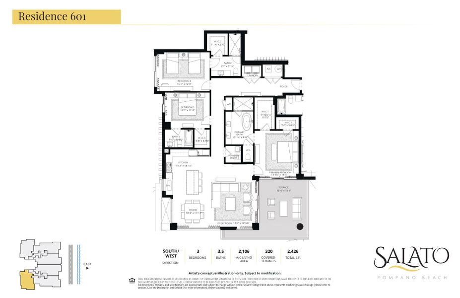 2D floor plan layout of this home in Salato, Pompano Beach, FL (Image 3).