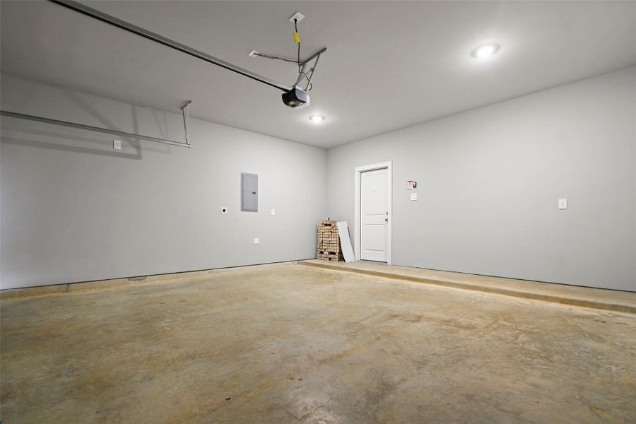 Two car garage. Two car garage.