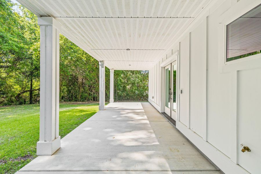 Exterior details and patio area of a home in , Charleston (Image 39). Exterior details and patio area of a home in , Charleston (Image 39).