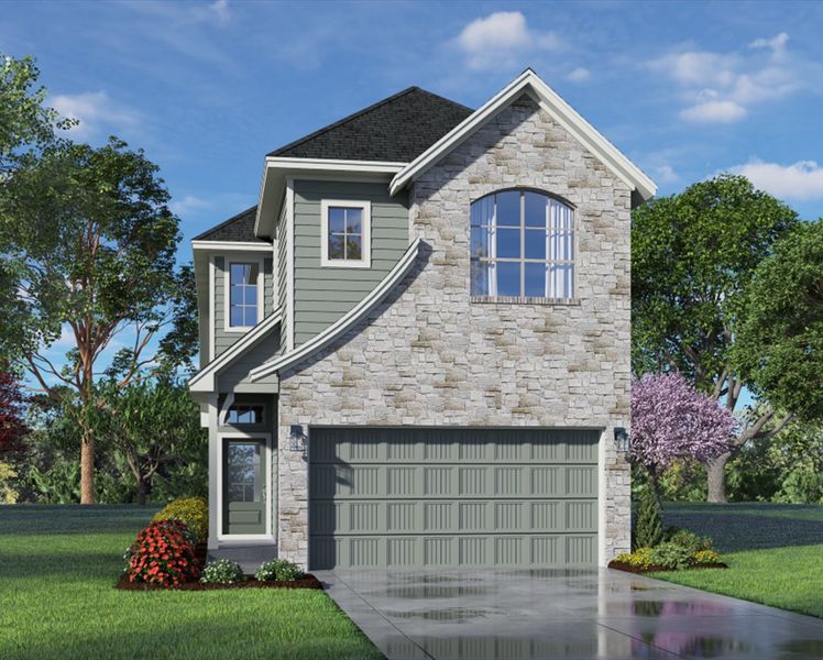 Front exterior of a new home in Bridgeland, Cypress, TX, highlighting curb appeal (Image 28).