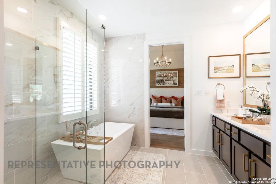 Furnished interior view inside a new home in The Crossvine, Schertz (Image 34).
