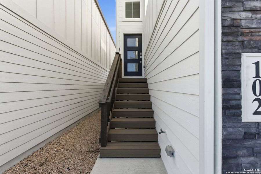 Exterior details and patio area of a home in Prominence, San Antonio (Image 2). Exterior details and patio area of a home in Prominence, San Antonio (Image 2).