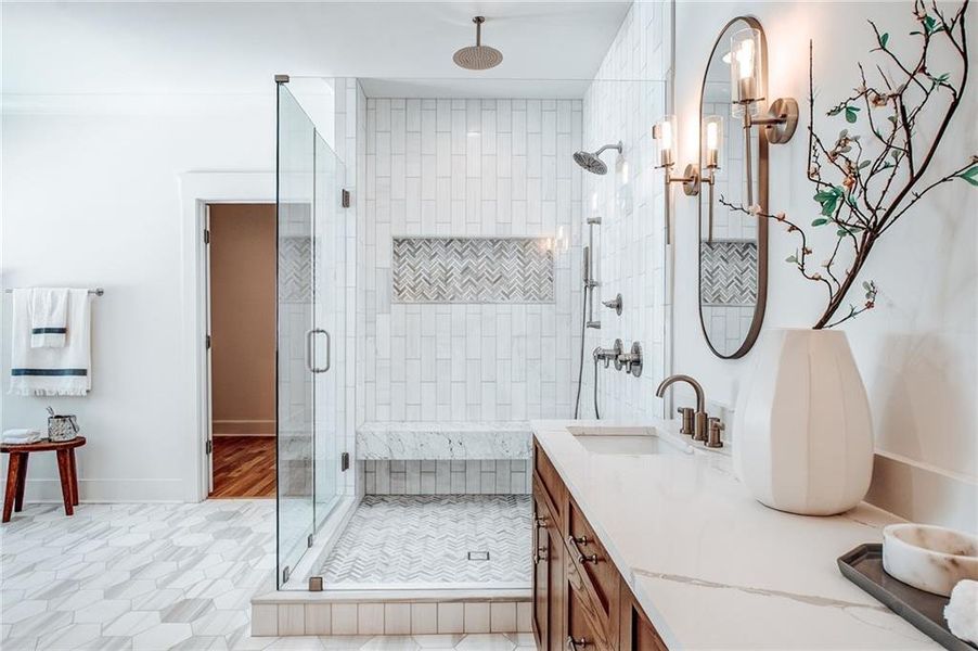 Furnished interior view inside a new home in , Atlanta (Image 12).