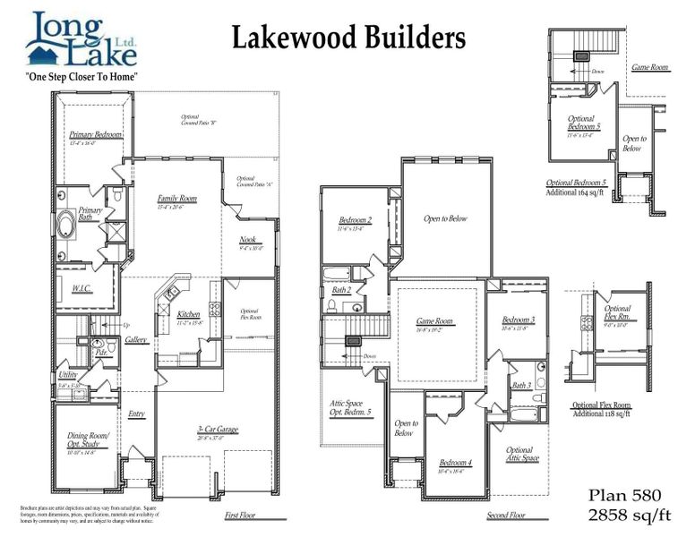 Plan 580 features 5 bedrooms, 3 full baths, and over 2,800 square feet of living space Plan 580 features 5 bedrooms, 3 full baths, and over 2,800 square feet of living space