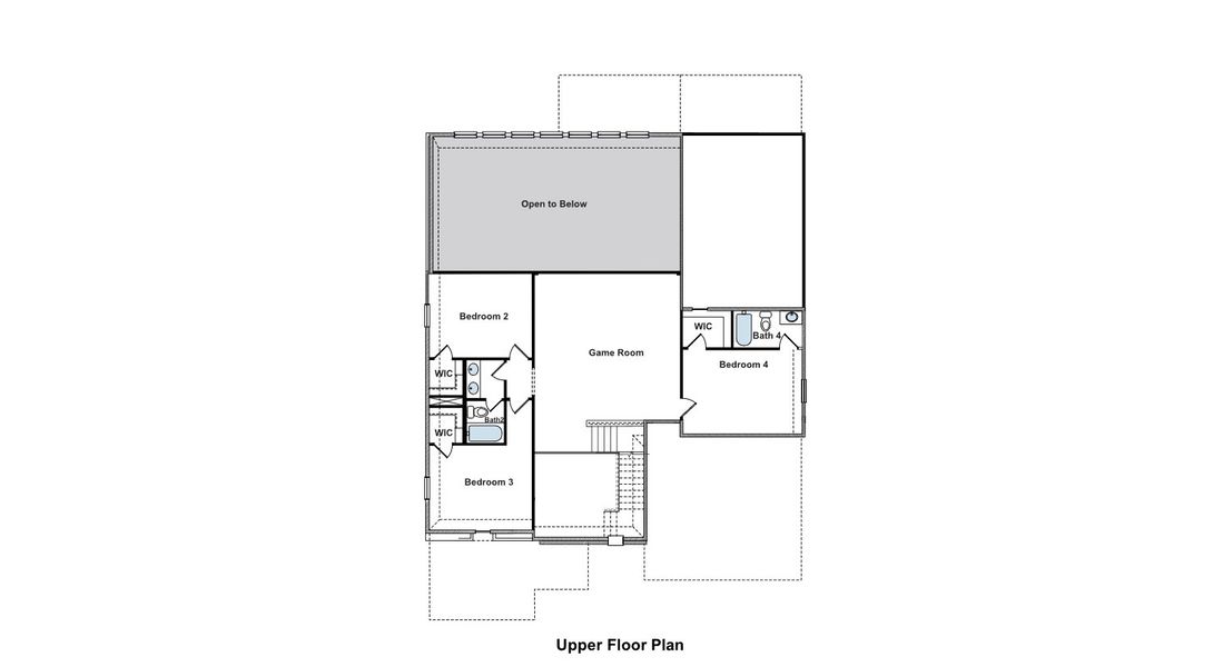 2D floor plan layout for the Roosevelt II 5237 by GFO Home in Wellington, Haslet, TX (Image 4).