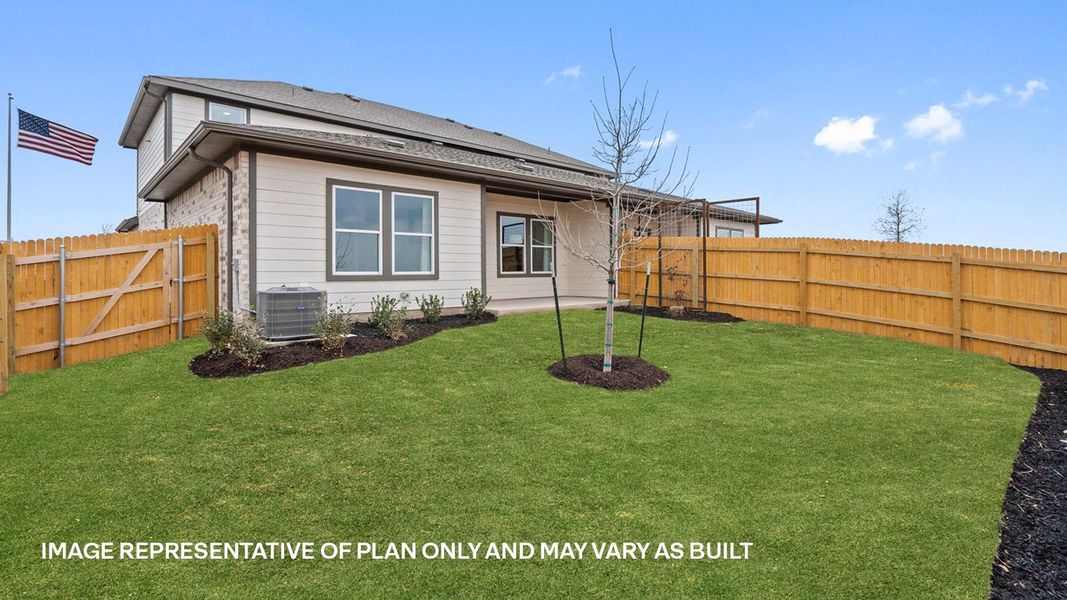 Exterior details and patio area of a home in Palomino, Manor (Image 22).