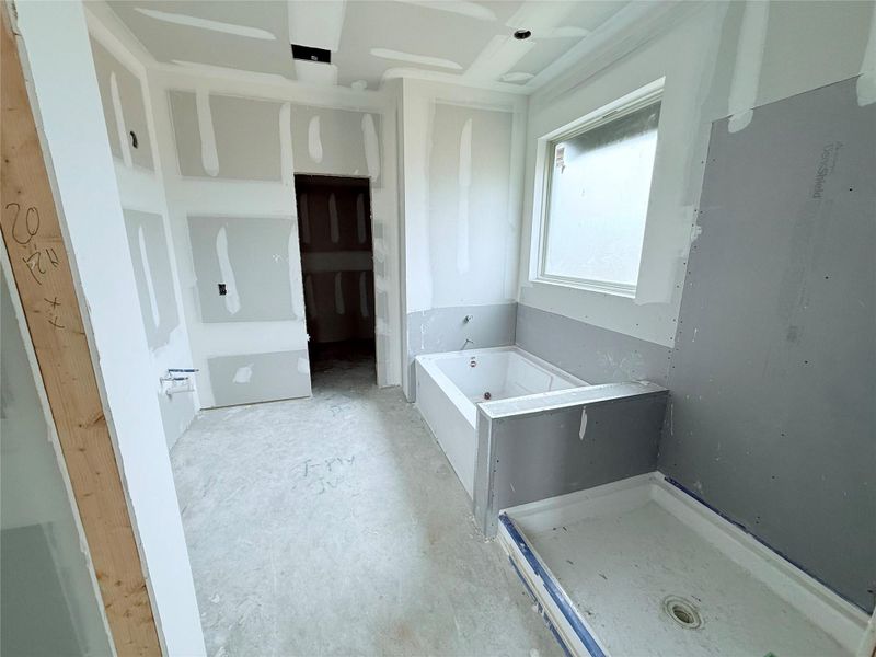 Primary bath with double sink vanity