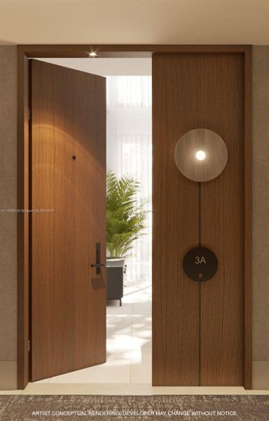 Furnished interior view inside a new home in 2200 Brickell, Miami (Image 8).