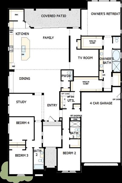2D floor plan layout of this home in Escena at Blossom Rock, Apache Junction, AZ (Image 2).