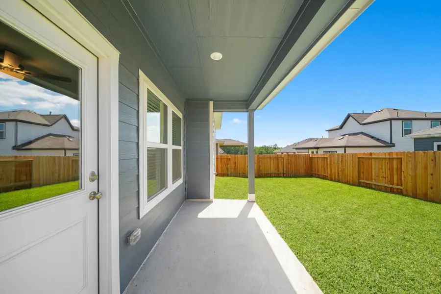 Exterior details and patio area of a home in Mirabella, Brookshire (Image 2). Exterior details and patio area of a home in Mirabella, Brookshire (Image 2).