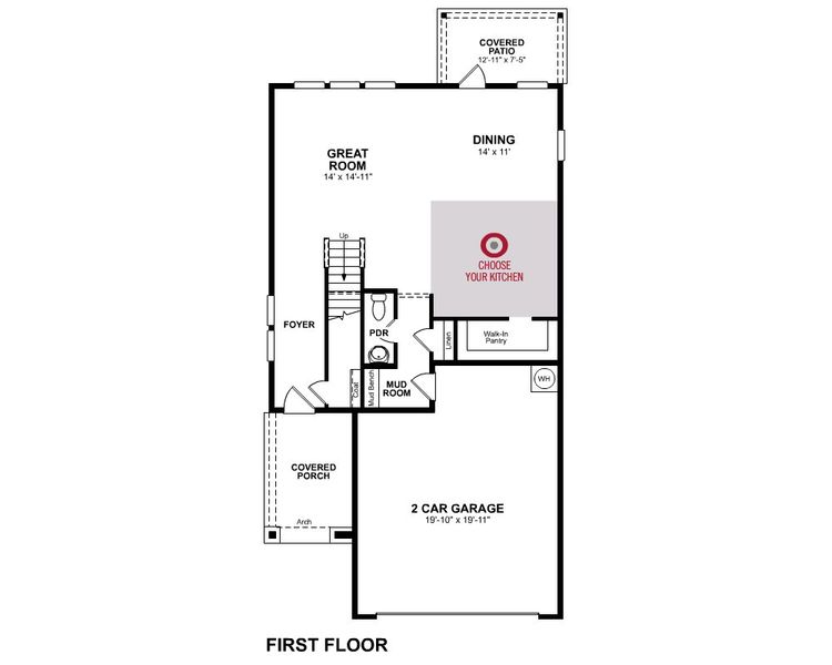 2D floor plan layout for the Petunia by Beazer Homes in Saratoga, Aubrey, TX (Image 3).