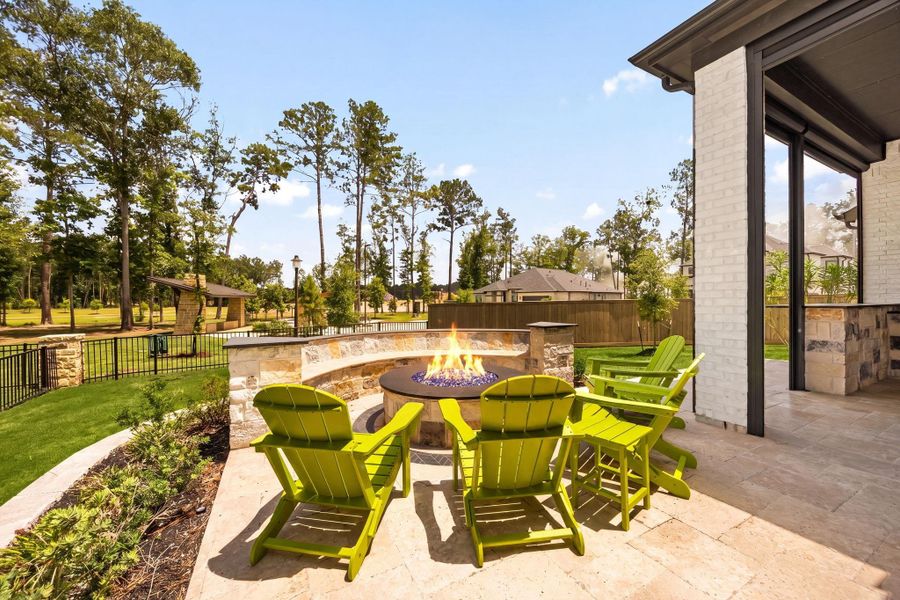 Exterior details and patio area of a home in The Highlands, Porter (Image 29).