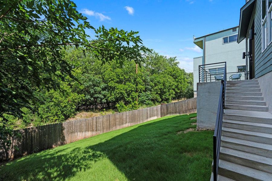 Exterior details and patio area of a home in Agave, Austin (Image 4).