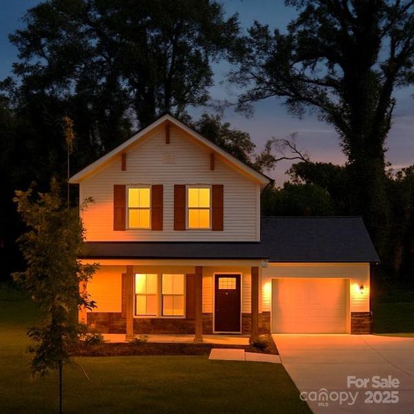 Front exterior of a new home in , Bessemer City, NC, highlighting curb appeal (Image 1). Front exterior of a new home in , Bessemer City, NC, highlighting curb appeal (Image 1).