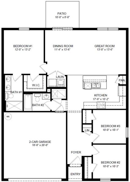 2D floor plan layout for the Archer by D.R. Horton in Holloway Landing, Plant City, FL (Image 3). 2D floor plan layout for the Archer by D.R. Horton in Holloway Landing, Plant City, FL (Image 3).
