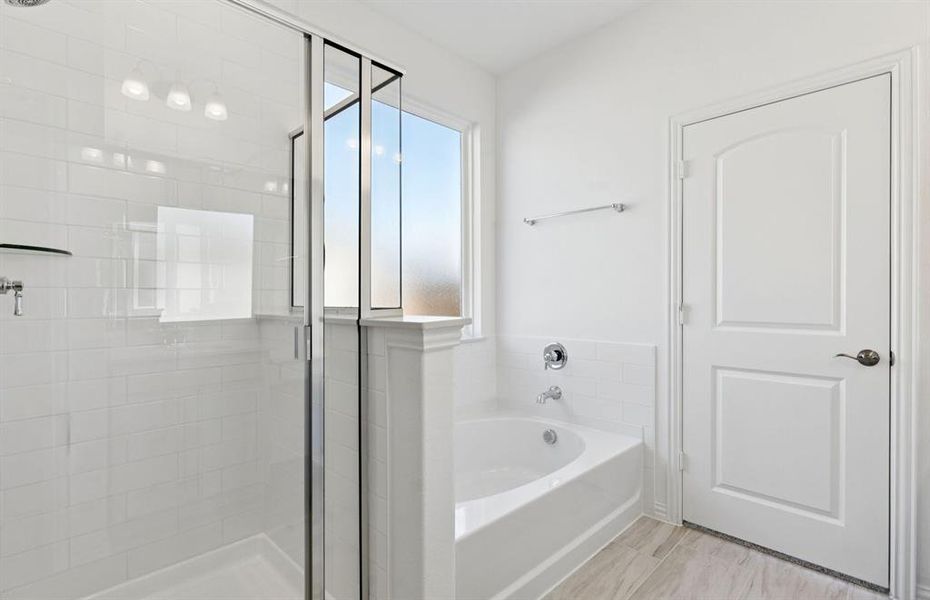 Full Shower & Tub combo in owner's bathroom