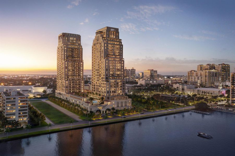 Condo located in West Palm Beach, FL showcasing its design and architecture (Image 1).