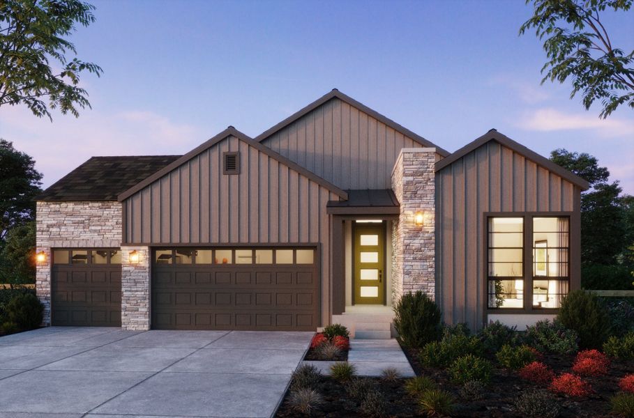 Representative exterior photo of a completed home built from the 2 by Trumark Homes in Kitchel Lake at Serratoga Falls, Timnath, CO (Image 19).