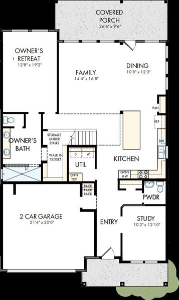 2D floor plan layout of this home in Davis Ranch 50', San Antonio, TX (Image 5).