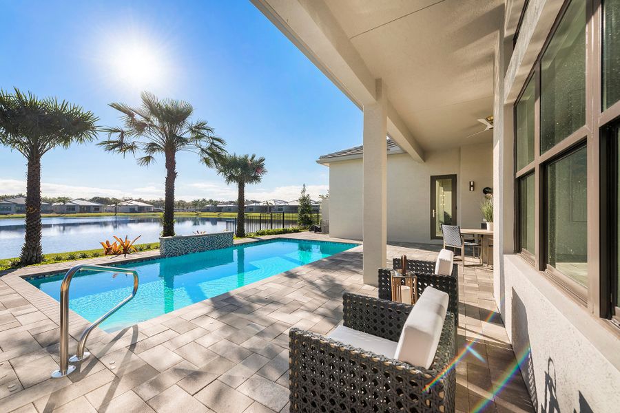 Representative exterior details of a home built from the Caroline Grande by GL Homes in Valencia Grand (55+), Boynton Beach (Image 22).