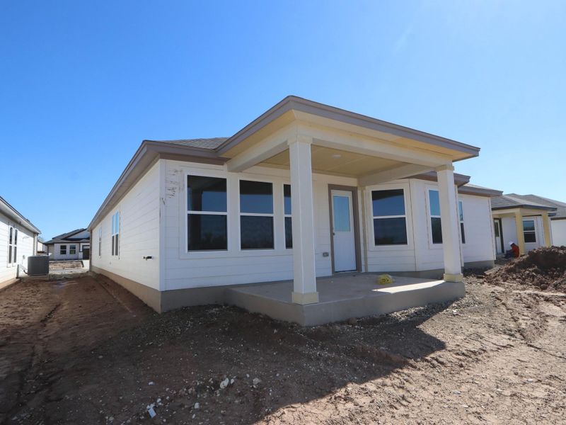 Exterior details and patio area of a home in Marble Creek Crossing, Austin (Image 8). Exterior details and patio area of a home in Marble Creek Crossing, Austin (Image 8).