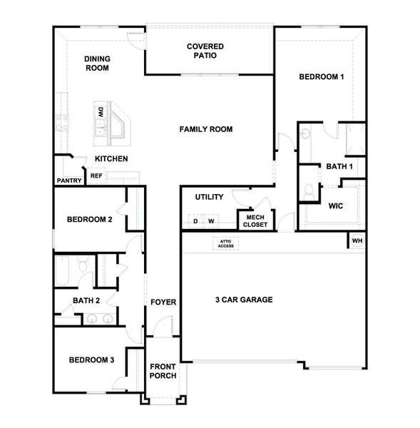 2D floor plan layout for the The Hudson by D.R. Horton in Watermill, Uhland, TX (Image 3). 2D floor plan layout for the The Hudson by D.R. Horton in Watermill, Uhland, TX (Image 3).