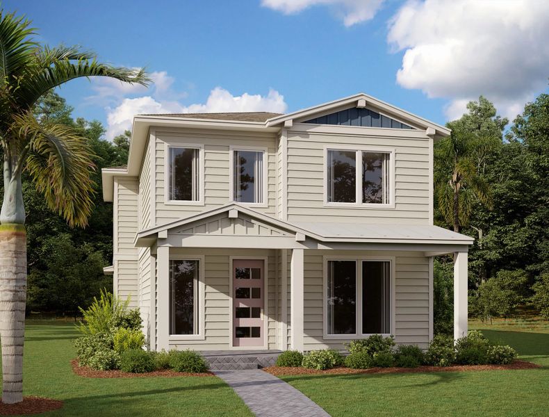 Representative exterior photo of a completed home built from the Berkeley II by Ashton Woods in Weslyn Park Single Family, St. Cloud, FL (Image 5).