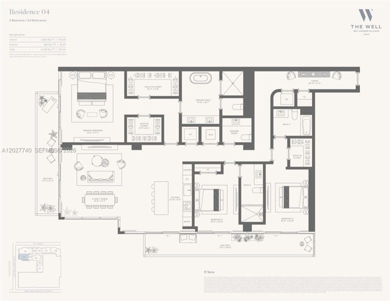 2D floor plan layout of this home in The WELL Bay Harbor Islands, Bay Harbor Islands, FL (Image 6). 2D floor plan layout of this home in The WELL Bay Harbor Islands, Bay Harbor Islands, FL (Image 6).