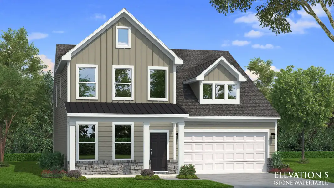 Representative exterior photo of a completed home built from the Lassiter by DRB Homes in Station Pointe Phase 2, Angier, NC (Image 38).