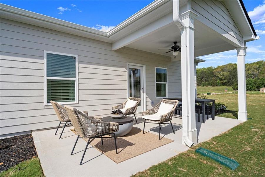 Exterior details and patio area of a home in Laurel Ridge, Rock Spring (Image 3).