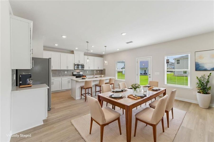 Furnished interior view inside a new home in Parkside at Grayson, Grayson (Image 6).