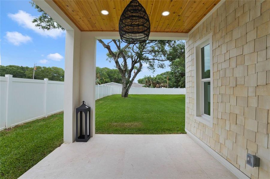 Backyard patio.