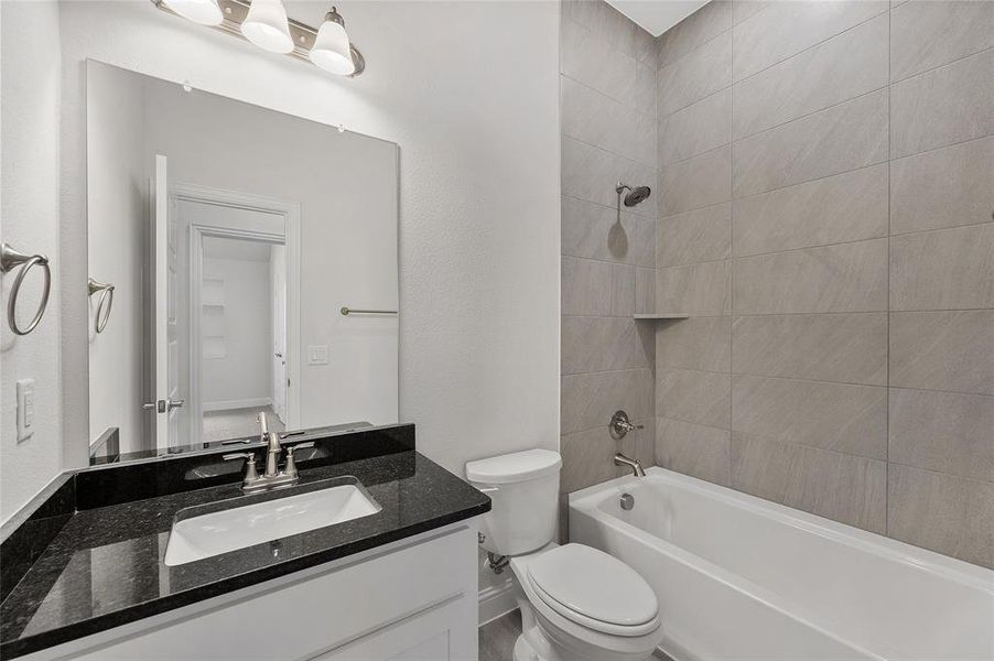 Full bath with shower / washtub combination and vanity Full bath with shower / washtub combination and vanity