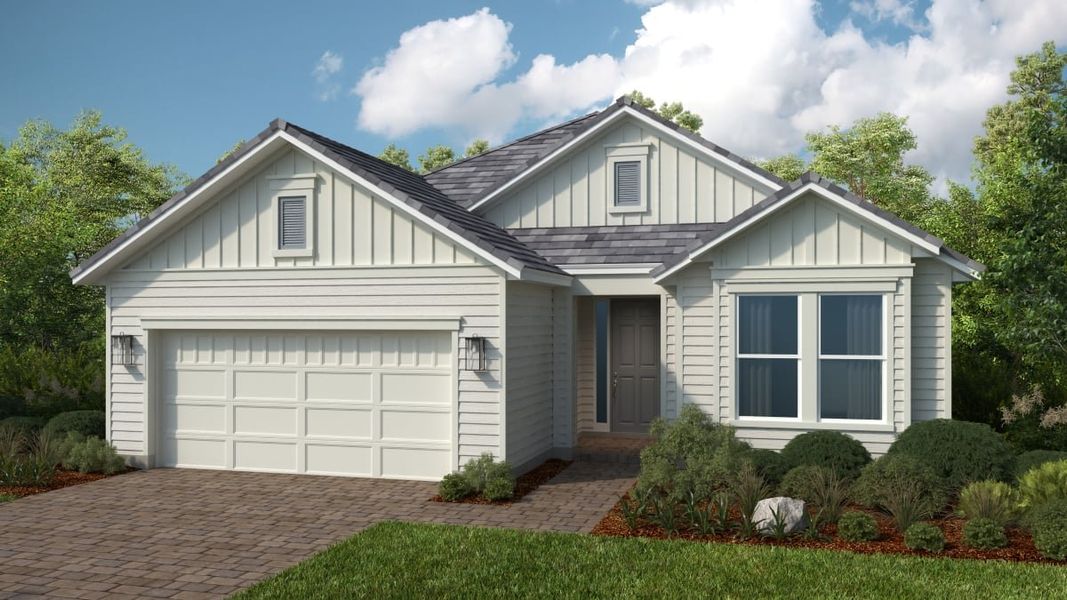 Representative exterior photo of a completed home built from the Lazio by Taylor Morrison in Esplanade at St. Marys, St. Marys, GA (Image 2). Representative exterior photo of a completed home built from the Lazio by Taylor Morrison in Esplanade at St. Marys, St. Marys, GA (Image 2).
