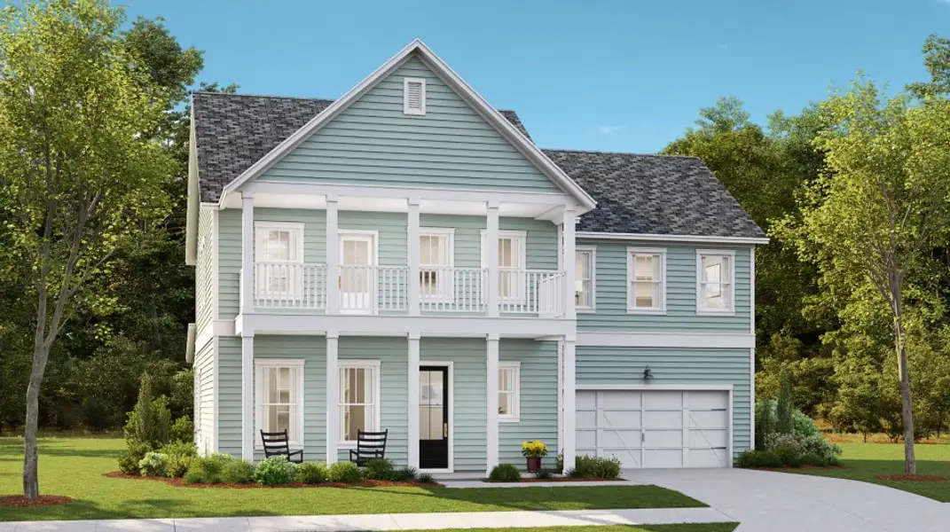 Front exterior of a new home in Carnes Crossroads, Summerville, SC, highlighting curb appeal (Image 1). Front exterior of a new home in Carnes Crossroads, Summerville, SC, highlighting curb appeal (Image 1).