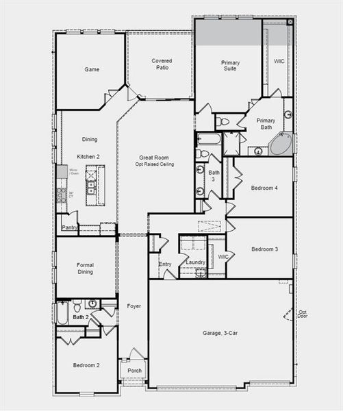 Structural options include: gourmet kitchen 2, 9x8' sliding glass doors, extended owner's suite/primary closet, mudset shower at owner's bath, shower/mudset shower at bath 2.